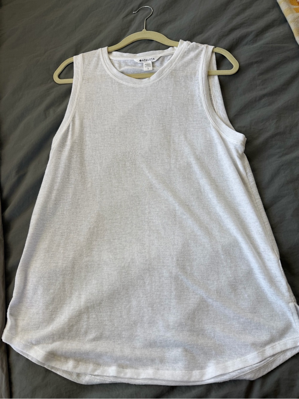 Athleta White Crewneck Tank